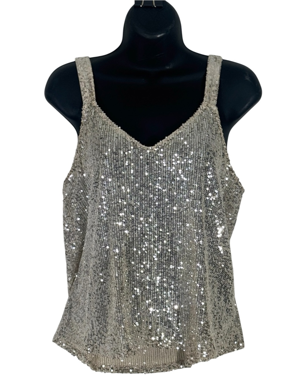 Altar’d State Gold Sequin Tank Top – Size Large – Glam Party Top